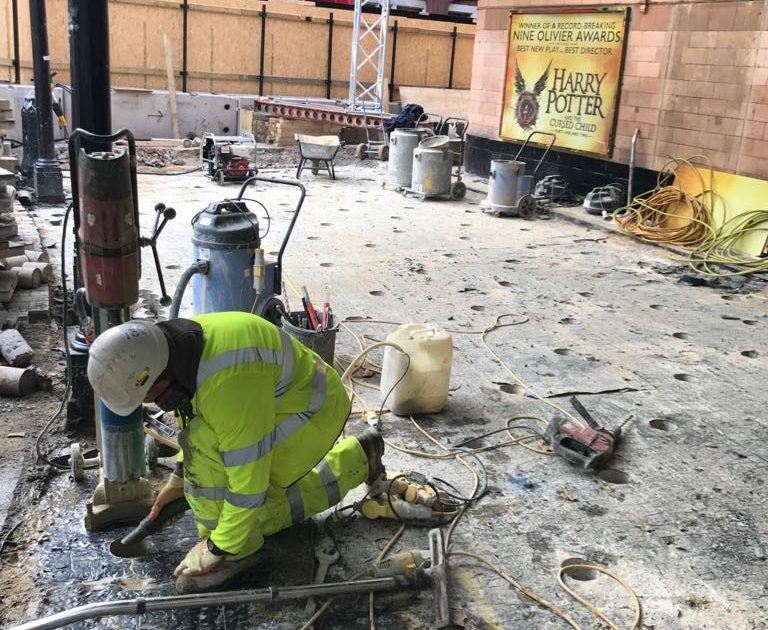 Core-drilling-works-completed-at-Palace-Theatre-London-768x1024